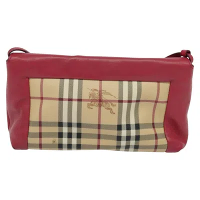 Pre-owned Burberry Nova Check Beige Canvas Shoulder Bag ()
