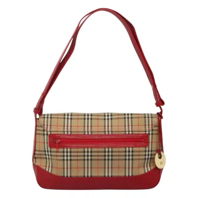 Pre-owned Burberry Nova Check Beige Canvas Shoulder Bag ()