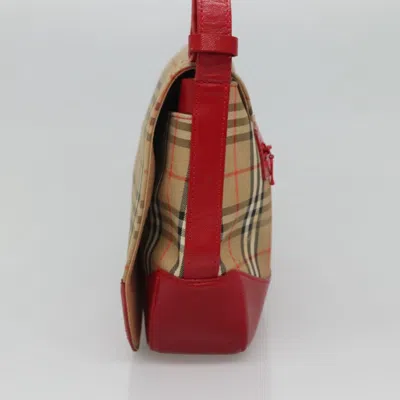 Pre-owned Burberry Nova Check Beige Canvas Shoulder Bag ()