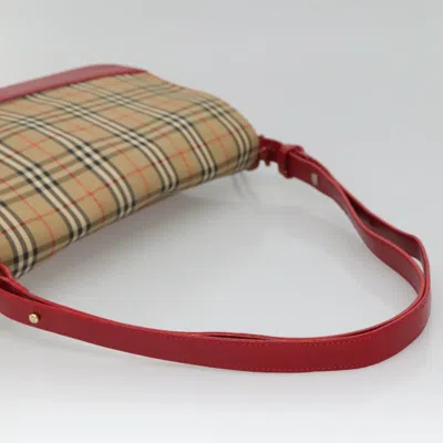 Pre-owned Burberry Nova Check Beige Canvas Shoulder Bag ()