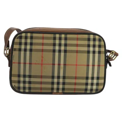 Pre-owned Burberry Nova Check Beige Canvas Shoulder Bag ()