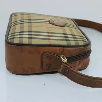 Pre-owned Burberry Nova Check Beige Canvas Shoulder Bag ()