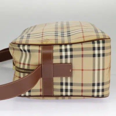 Pre-owned Burberry Nova Check Beige Canvas Shoulder Bag ()