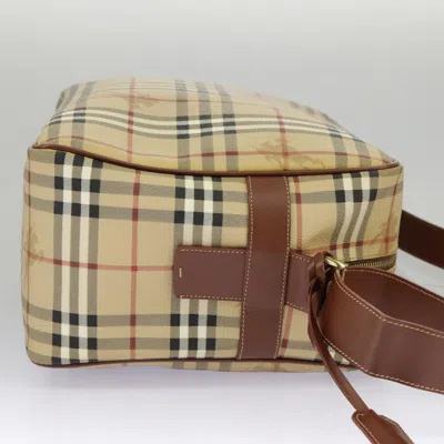Pre-owned Burberry Nova Check Beige Canvas Shoulder Bag ()