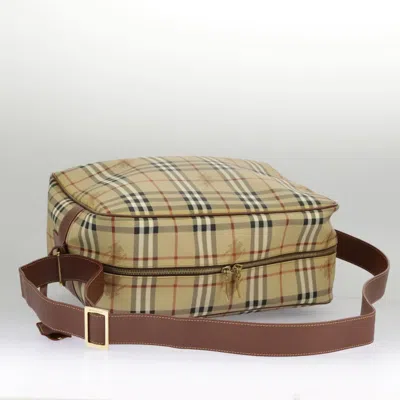 Pre-owned Burberry Nova Check Beige Canvas Shoulder Bag ()