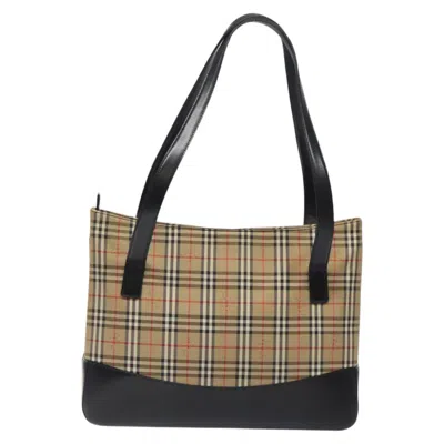 Pre-owned Burberry Nova Check Beige Canvas Tote Bag ()