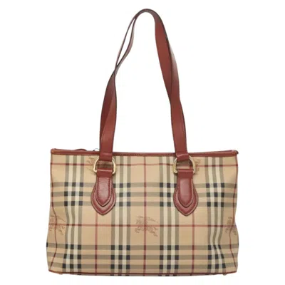 Pre-owned Burberry Nova Check Beige Canvas Tote Bag ()