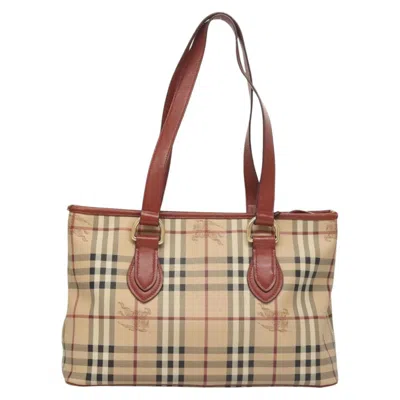 Pre-owned Burberry Nova Check Beige Canvas Tote Bag ()