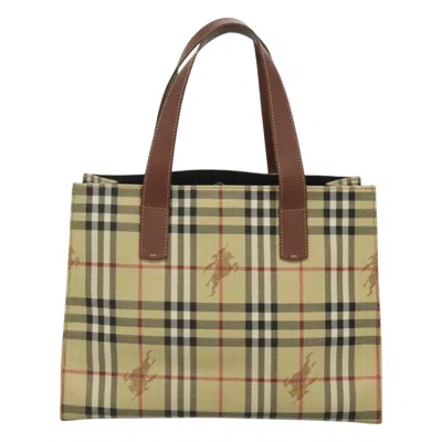 Pre-owned Burberry Nova Check Beige Canvas Tote Bag ()