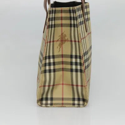 Pre-owned Burberry Nova Check Beige Canvas Tote Bag ()