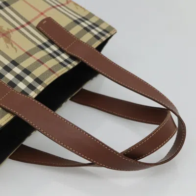 Pre-owned Burberry Nova Check Beige Canvas Tote Bag ()