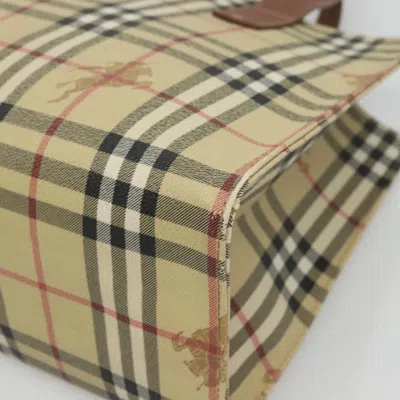 Pre-owned Burberry Nova Check Beige Canvas Tote Bag ()