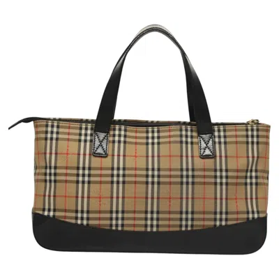 Pre-owned Burberry Nova Check Beige Canvas Tote Bag ()
