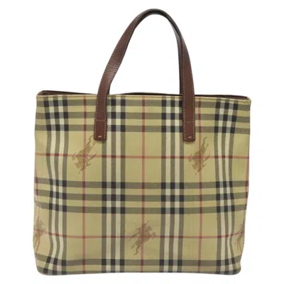 Pre-owned Burberry Nova Check Beige Canvas Tote Bag ()