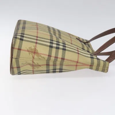 Pre-owned Burberry Nova Check Beige Canvas Tote Bag ()