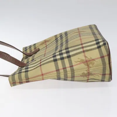 Pre-owned Burberry Nova Check Beige Canvas Tote Bag ()