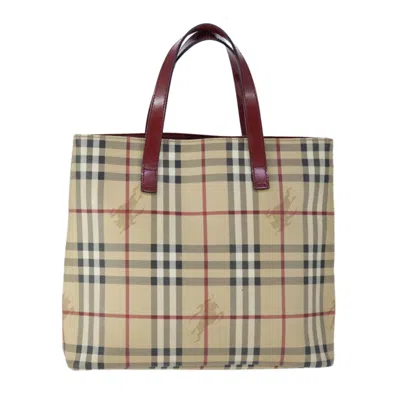 Pre-owned Burberry Nova Check Beige Canvas Tote Bag ()