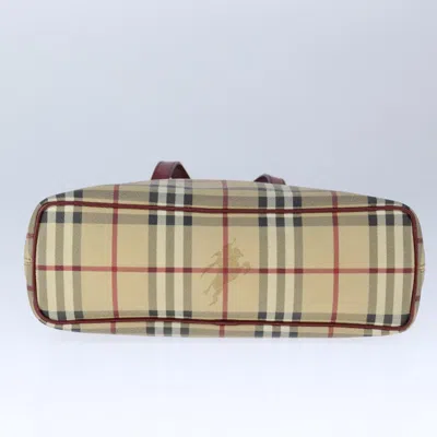 Pre-owned Burberry Nova Check Beige Canvas Tote Bag ()