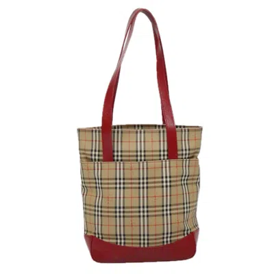 Pre-owned Burberry Nova Check Beige Canvas Tote Bag ()
