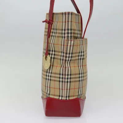 Pre-owned Burberry Nova Check Beige Canvas Tote Bag ()