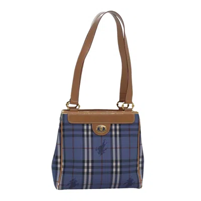 Pre-owned Burberry Nova Check Blue Canvas Tote Bag ()