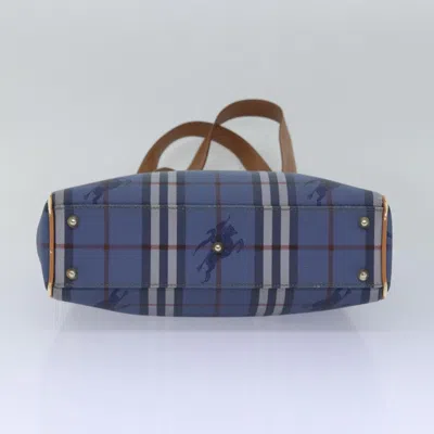 Pre-owned Burberry Nova Check Blue Canvas Tote Bag ()