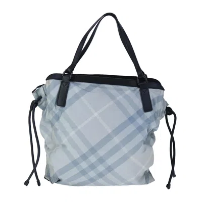 Pre-owned Burberry Nova Check Blue Synthetic Tote Bag ()
