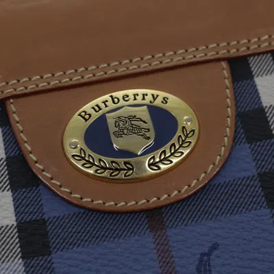 Pre-owned Burberry Nova Check Blue Canvas Tote Bag ()