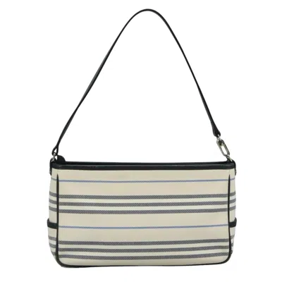 Pre-owned Burberry White Canvas Shoulder Bag ()