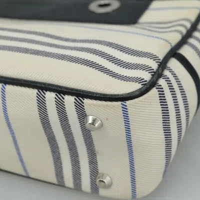 Pre-owned Burberry White Canvas Shoulder Bag ()