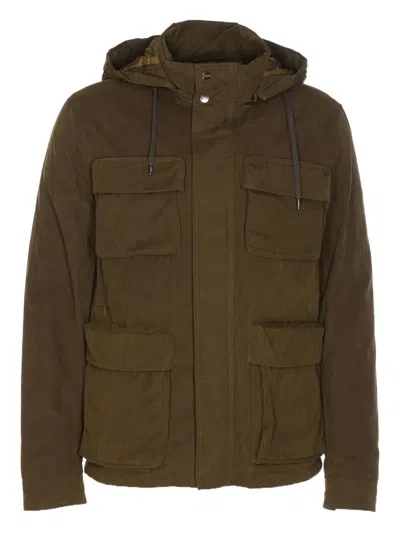 Herno Long Sleeve Hooded Padded Parka Jacket In Green