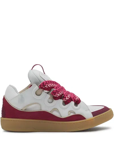 Lanvin Curb Leather Sneakers In Multi
