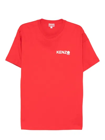 Kenzo Cotton T-shirt With Logo In Red