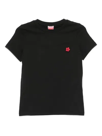 Kenzo Boke Flower Embroidered T-shirt In Black
