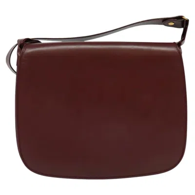 Pre-owned Cartier Burgundy Leather Shoulder Bag ()