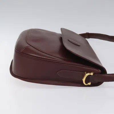 Pre-owned Cartier Must Line Brown Leather Shoulder Bag ()