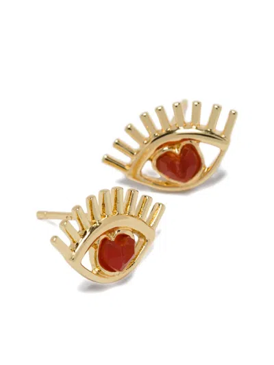 CARNELIAN EYE STUD EARRINGS