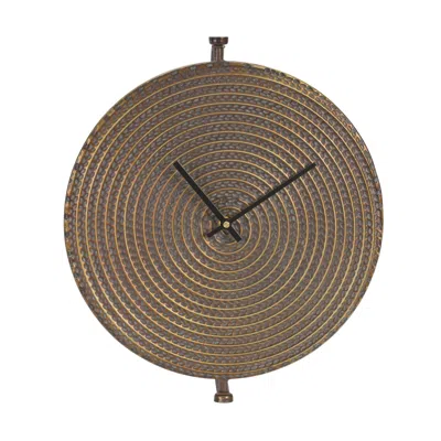 Melrose International Bronze Metal Wall Clock With Suspended Stand 15"d - Bronze