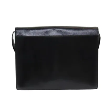 Pre-owned Celine Céline Logo Du Cercle Black Leather Shoulder Bag ()