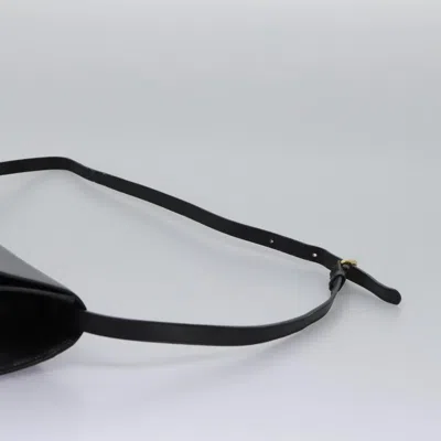 Pre-owned Celine Céline Logo Du Cercle Black Leather Shoulder Bag ()