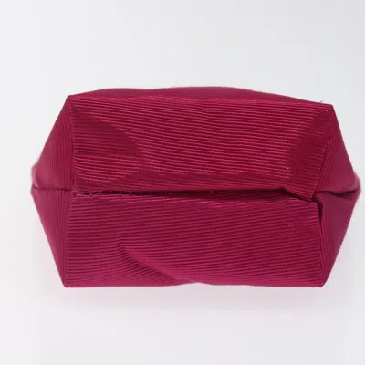 Pre-owned Celine Céline Logo Du Cercle Pink Nylon Clutch Bag ()