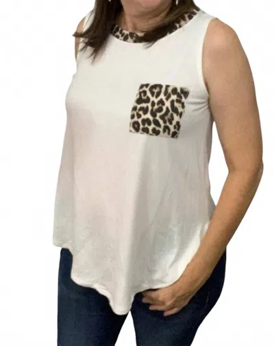 Emerald Collection Sleeveless Top In Ivory In Multi