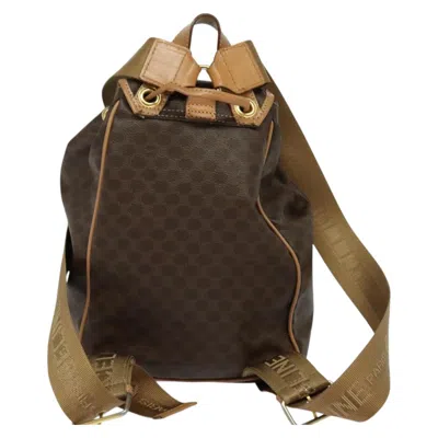 Pre-owned Celine Céline Macadam Brown Canvas Backpack Bag ()
