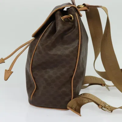 Pre-owned Celine Céline Macadam Brown Canvas Backpack Bag ()