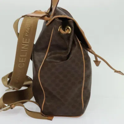 Pre-owned Celine Céline Macadam Brown Canvas Backpack Bag ()