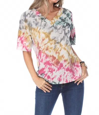 Collective Rack Tie Dye Top In Olive/mustard In Multi