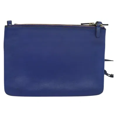 Pre-owned Celine Céline Trio Navy Leather Shoulder Bag ()