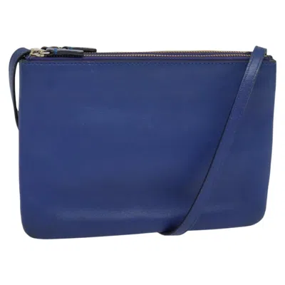 Pre-owned Celine Céline Trio Navy Leather Shoulder Bag ()
