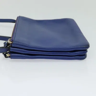 Pre-owned Celine Céline Trio Navy Leather Shoulder Bag ()