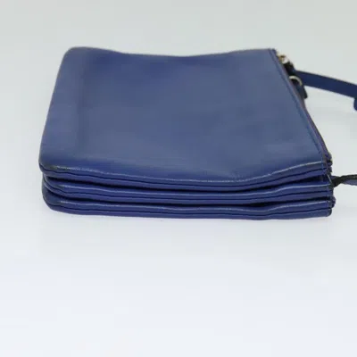Pre-owned Celine Céline Trio Navy Leather Shoulder Bag ()